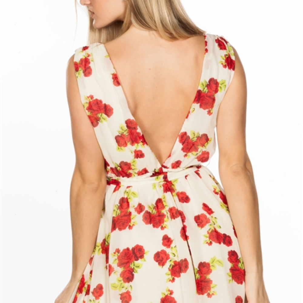 Deep Plunge Pleated Mini Dress - Picture 5 of 5